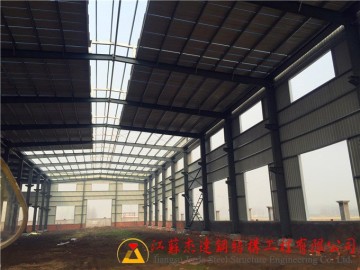 盐城沙金石油连跨全钢结构施工近况