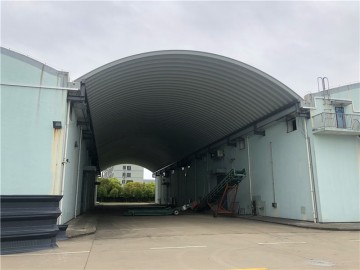 浙江宁波慈溪粮库拱形屋顶罩棚工程