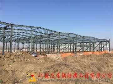 盐城沙金石油连跨全钢结构施工近况[2016.2]