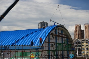 贵州龙里粮库顶双层拱形屋顶工程