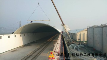 河南周口粮库罩棚拱形屋顶翻新工程