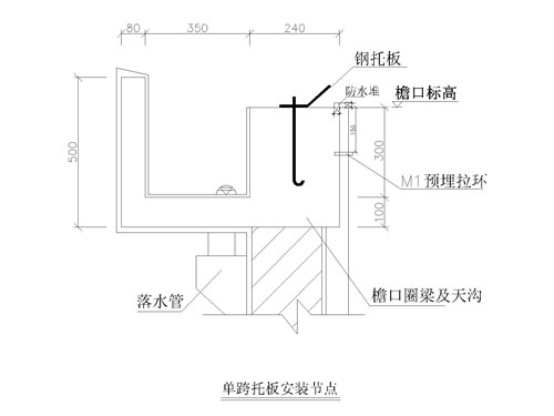 拱形屋顶钢托班（预埋件）设计图